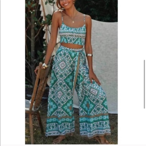 Coming Soon NWT Boho Print Pant Set - Picture 5 of 6